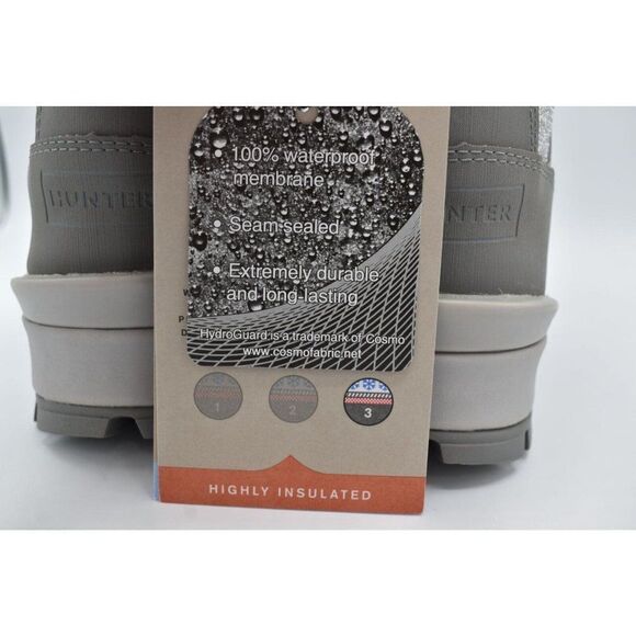 Hunter Womens Size 10 Glitter Silver Grey Insulated Winter Commando Boots Shoes - Picture 16 of 16